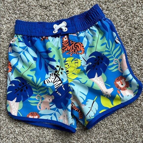 wonder nation Other - Kids Colorful Jungle Print Swim Shorts, 2 Toddler